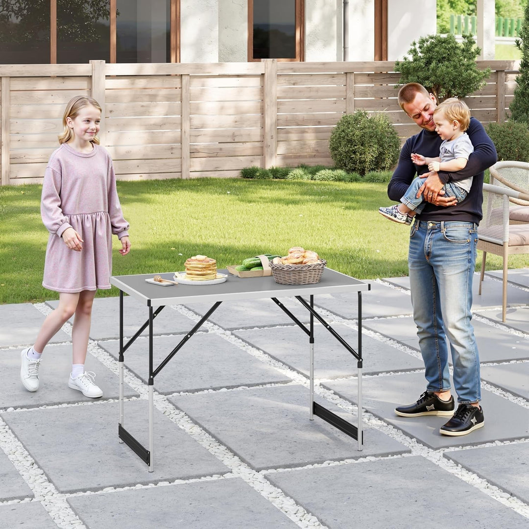 WOLTU® Campingtisch Klapptisch Gartentisch Arbeitstisch Balkontisch höhenverstellbar Aluminium Stahl