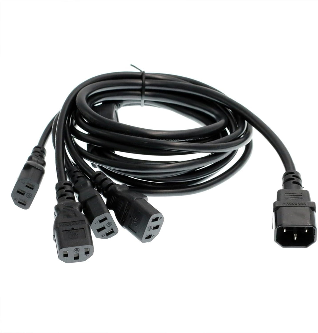 HT-Kabel UPS PDU Computer PC Stromverteilerkabel C14 bis 4 x C13 10A 250V Verlängerungskabel (1,8 m)