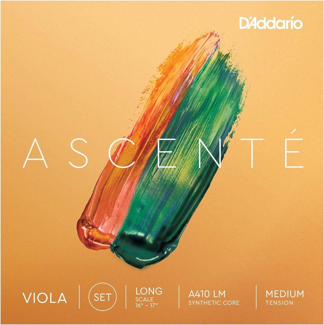 D'Addario Ascenté Viola-Saitensatz, volle Grösse, mittlere Spannung Lange Skala Full Set, Lange Skal