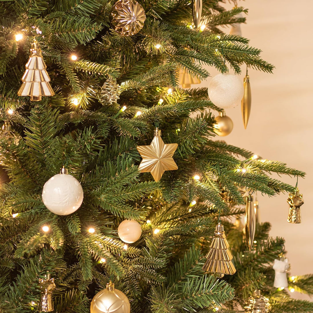 KI Store 72 Stuck Weihnachtskugeln Champagner Silber Set Kunststoff Weihnachtsschmuck Weihnachtsdeko