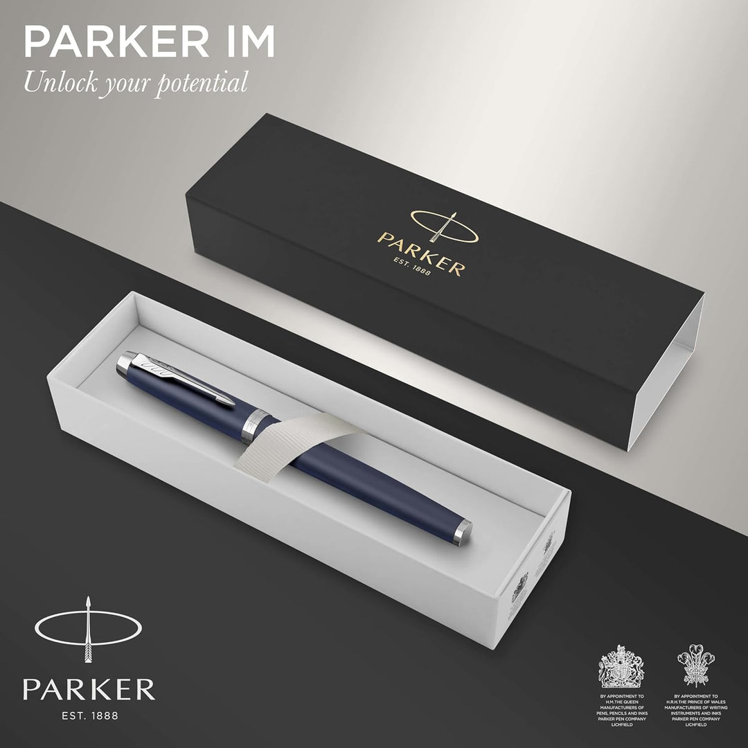 Parker IM Tintenroller | Matte Blue | feine Spitze | Schwarz | Geschenkbox Tintenroller Matte blue C