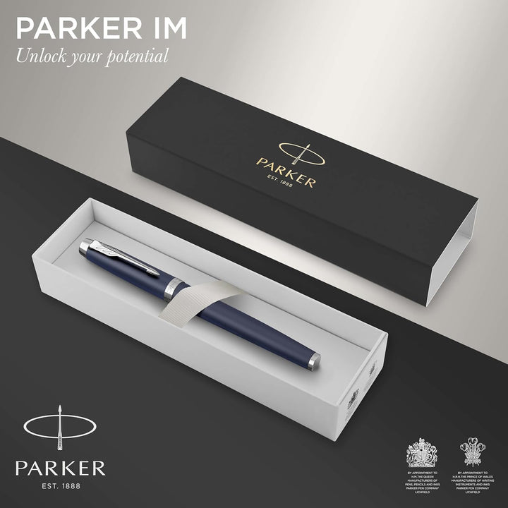 Parker IM Tintenroller | Matte Blue | feine Spitze | Schwarz | Geschenkbox Tintenroller Matte blue C