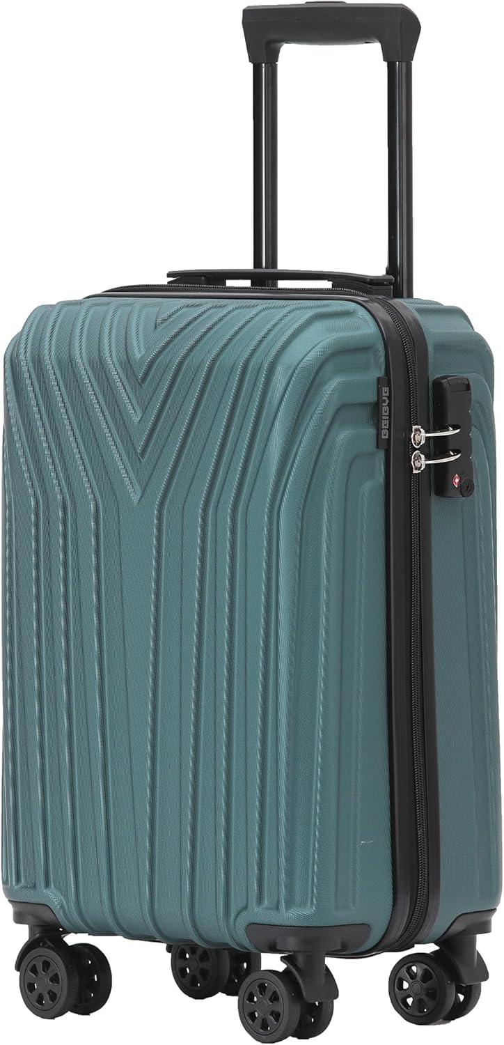 BEIBYE Kofferset Rollkoffer Koffer Hartschale,TSA Schloss, Zwillingsrollen, Erweiterung (Dunkelgrün,