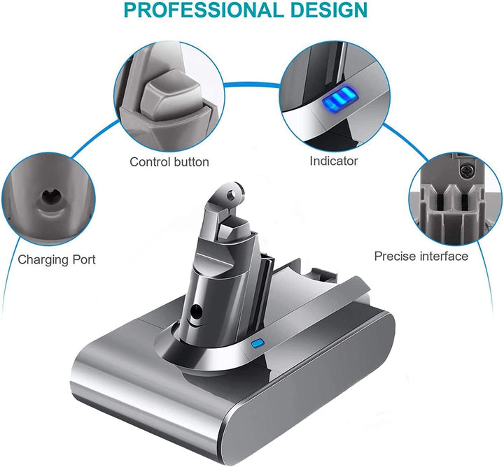 Upgraded 6000mAh V6 Ersatzakku für Dyson V6 Akku DC58 DC62 DC59 DC61 Animal DC72 DC74 DC58 DC62 DC59