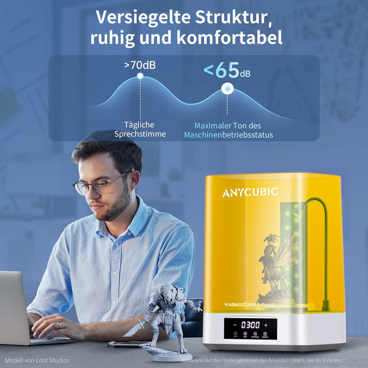 ANYCUBIC Wash and Cure 3 Plus für LCD/SLA/DLP Resin 3D Drucker, Dual-Layer-Design und IPA-Einsparung