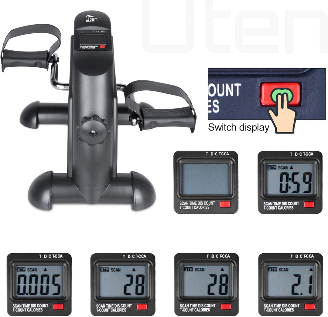 Uten Mini Heimtrainer, Arm- und Beintrainer Senioren elektrisch Minibike mit einstellbare Widerstand