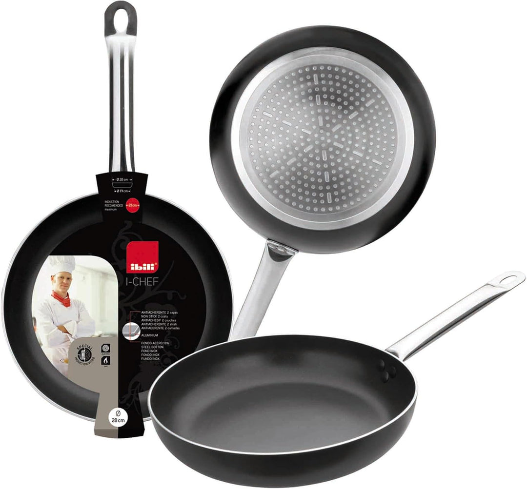 IBILI - Pfanne I-Chef, 36 cm, Aluminium, Anti-Haft, geeignet für Induktion 36 x 36 x 6 cm, 36 x 36 x