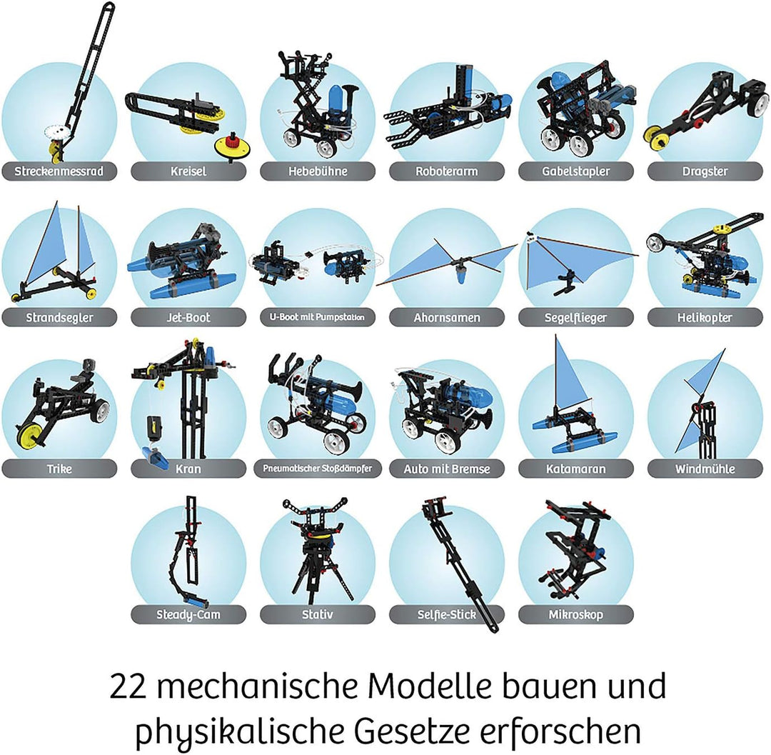KOSMOS 620851 Der grosse Technik-Workshop, 22 mechanische Modelle Bauen, testen, Spielen, u.a. U-Boo
