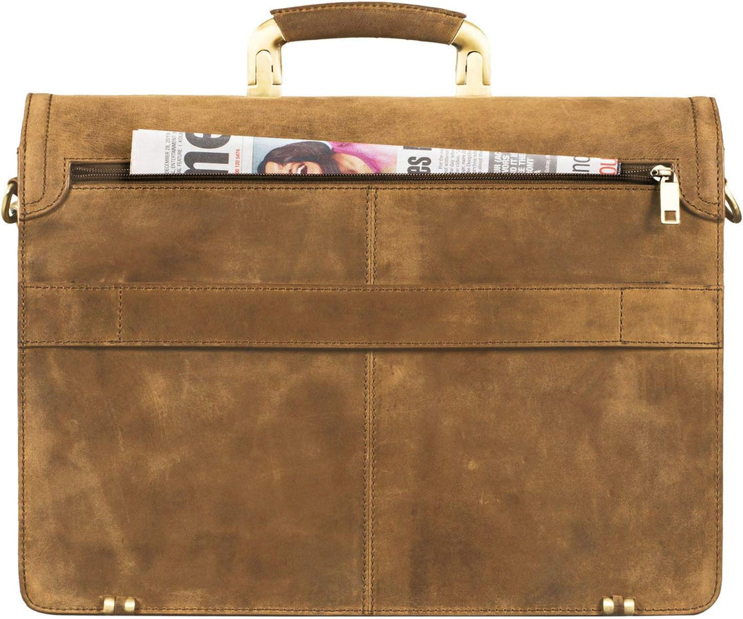 STILORD 'Lazarus' Aktentasche Leder Gross Herren Damen Businesstasche 15,6 Zoll Laptoptasche Umhänge