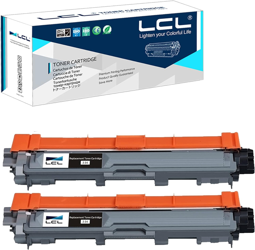 LCL Kompatibel Tonerkartusche TN-241 TN241 TN241BK (2 Schwarz) Ersatz für Brother DCP-9015CDW DCP-90