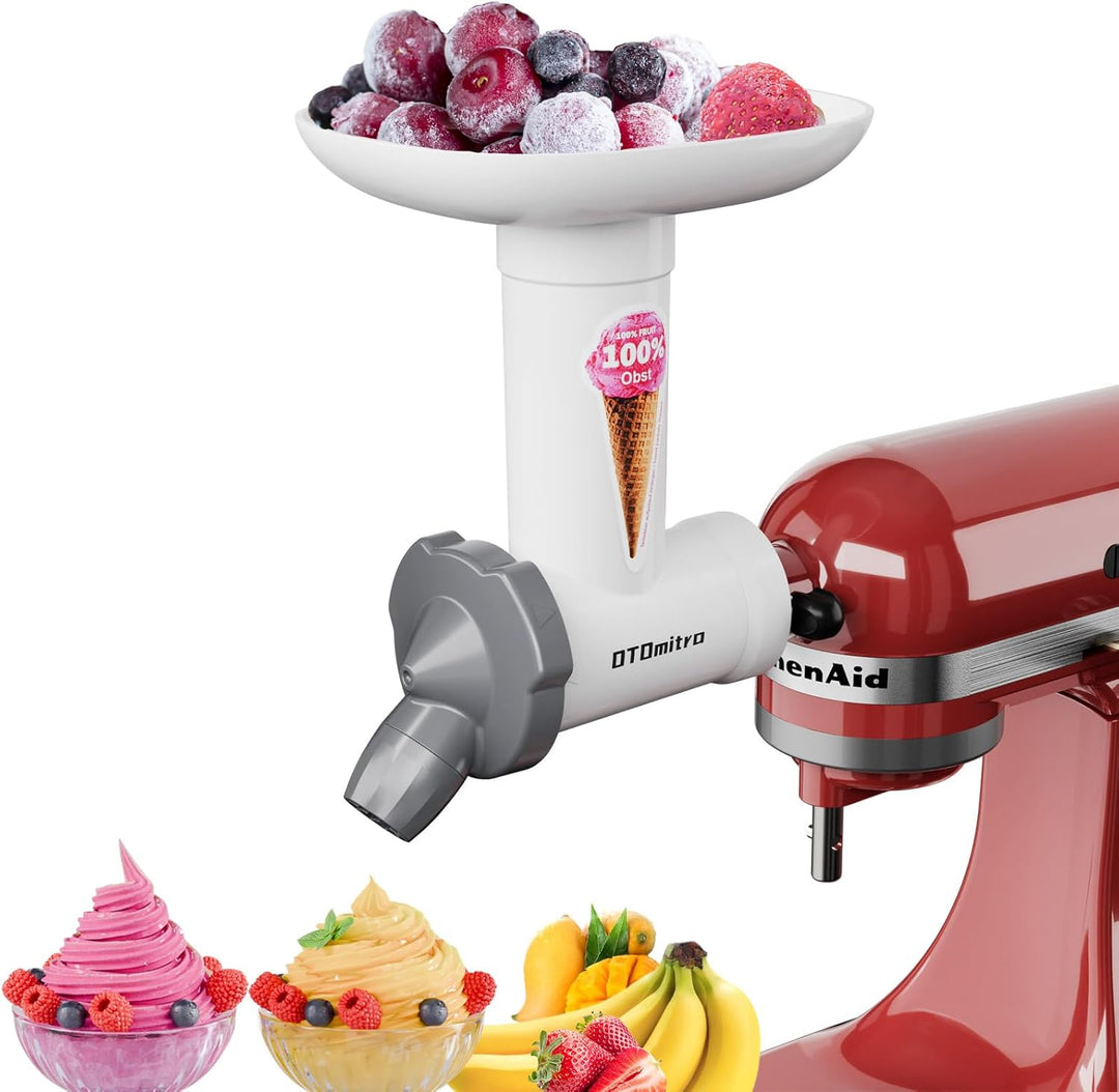 OTOmitra Eismaschine Aufsatz für Kitchenaid Standmixer, Fruchteismaschine Aufsatz BPA-freien, lebens