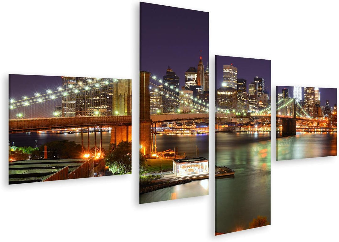islandburner Bild auf Leinwand Blick Auf Downtown New York City Und Brooklyn Bridge Wandbild Poster