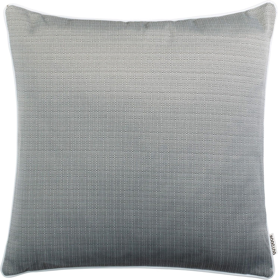 Brandsseller 6er Set Outdoor Kissen 45x45 cm – Wetterfeste Zierkissen mit Paspel in Walzoptik – Wass