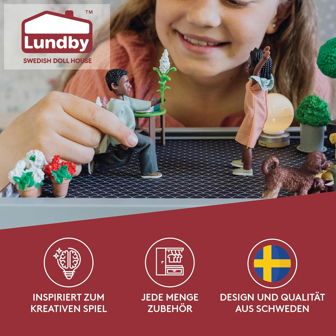 Lundby Puppenhaus Puppen für Puppenhaus Familie - Dunkelhäutige Puppenfamilie Billie - Puppenhaus Bi