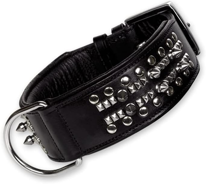 Nobby Leder Halsband DELGADO, schwarz 50 cm (44-49 cm), 50 mm, 1 Stück schwarz L: 50 cm, B: 50 mm, s