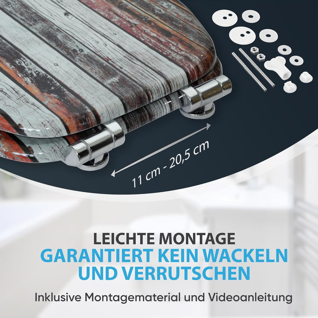 Sanilo WC Sitz mit Absenkautomatik, viele schöne Holz Toilettendeckel zur Auswahl, hochwertige und s