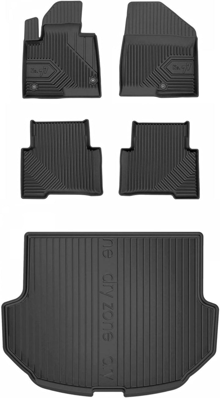 Satz Fussmatten und Gummimatte für Hyundai Santa Fe III 2012-2018