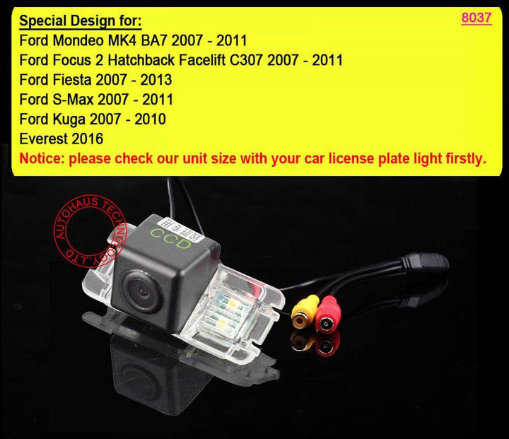 Navinio Rückfahrkamera Einparkhilfe Fahrzeug-spezifische Kamera integriert in Nummernschild Licht fü