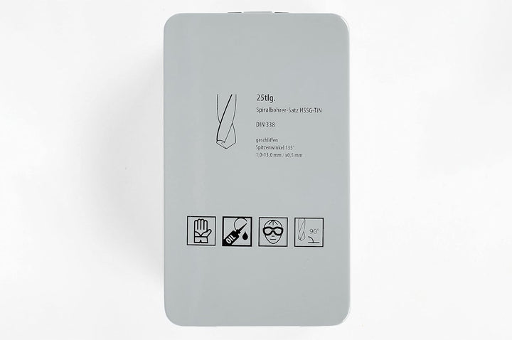 GSR Spiralbohrer Set, 25-teilig, Stahlbohrer Satz nach DIN 338, HSS-G TiN Metallbohrer Set 1-13mm, G