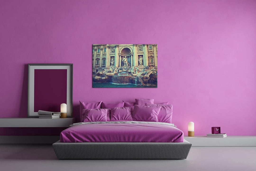 deyoli Trevi Brunnen in Rom Format: 60x40 als Leinwandbild, Motiv fertig gerahmt auf Echtholzrahmen,