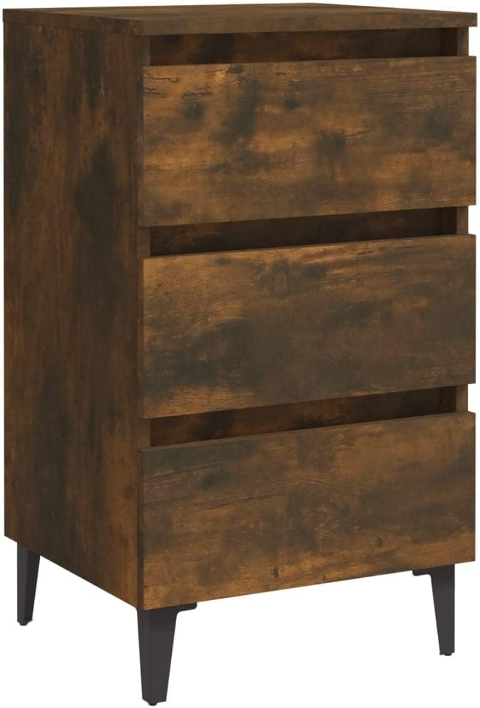 FIRBNUS Bedside Table Nachtkonsole Beistelltisch mit Stauraum Night Stand Nachttisch mit Metallbeine