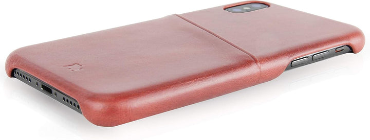 BULLAZO Menor Urban, Edle Hülle aus Leder mit Kartenfach, Kompatibel mit iPhone X 10 XS 10S, Koralle