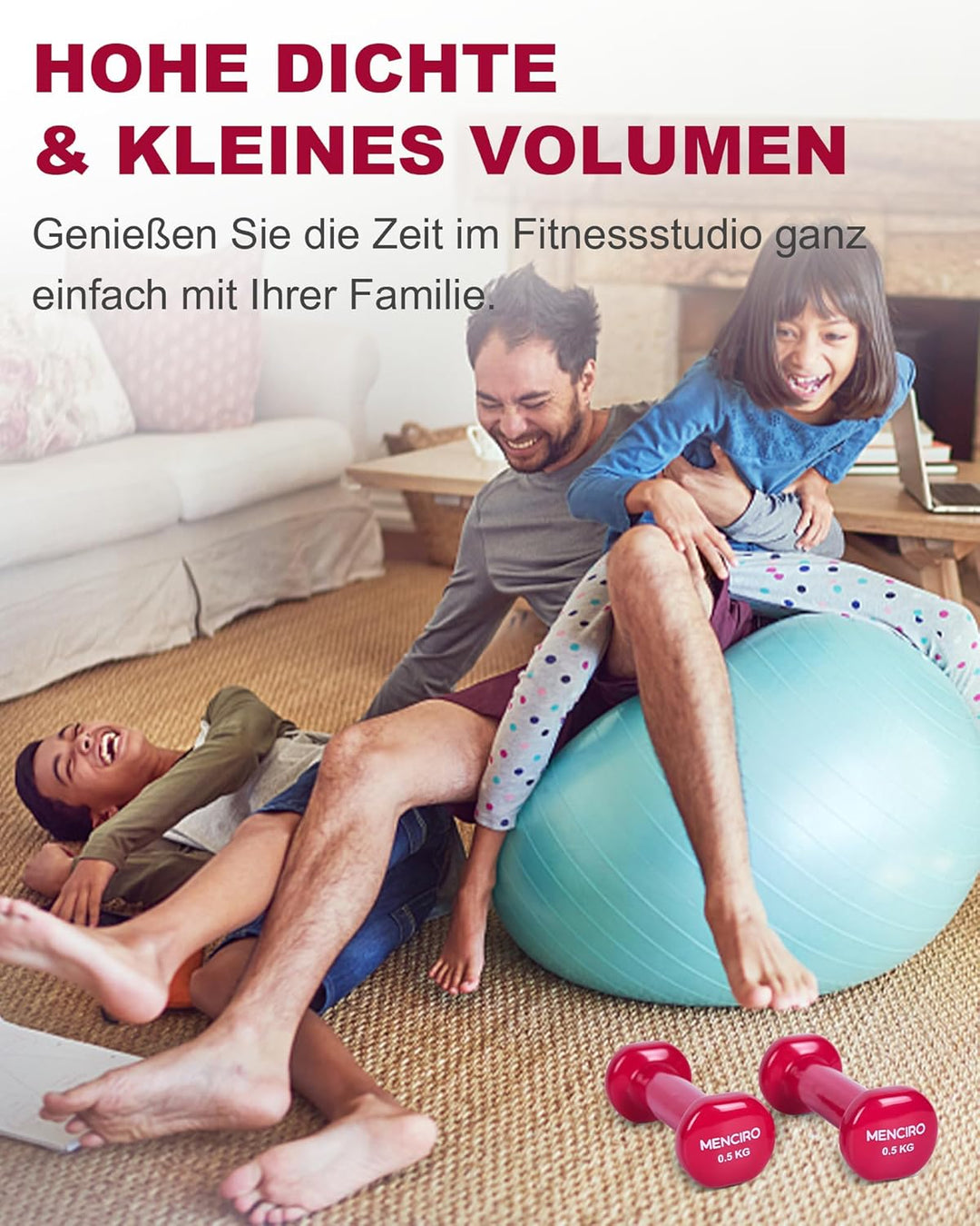 MENCIRO Hanteln 2er Set für Männer und Frauen, 1KG - 5KG Kurzhanteln Gewichte für Zuhause Fitnessstu