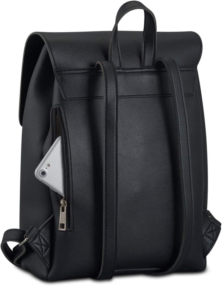 Expatrié Rucksack Damen Elegant Schwarz - Noelle - Moderner Lederrucksack Für City, Business, Uni -