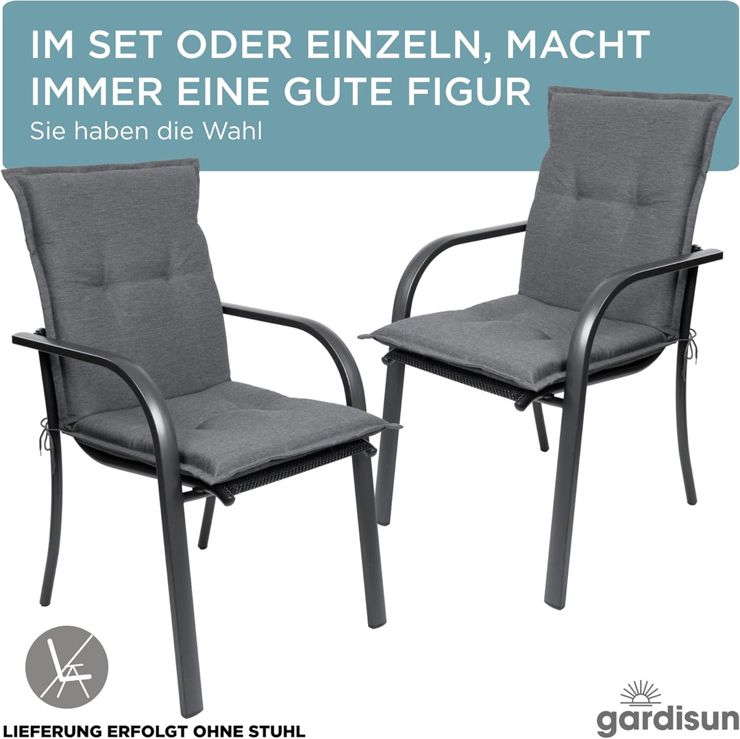 gardisun Gartenstuhlauflagen Niedriglehner I Extra Dicke Sitzauflagen I Made in Europe I Stuhlauflag