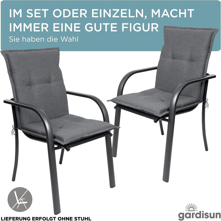 gardisun Gartenstuhlauflagen Niedriglehner I Extra Dicke Sitzauflagen I Made in Europe I Stuhlauflag