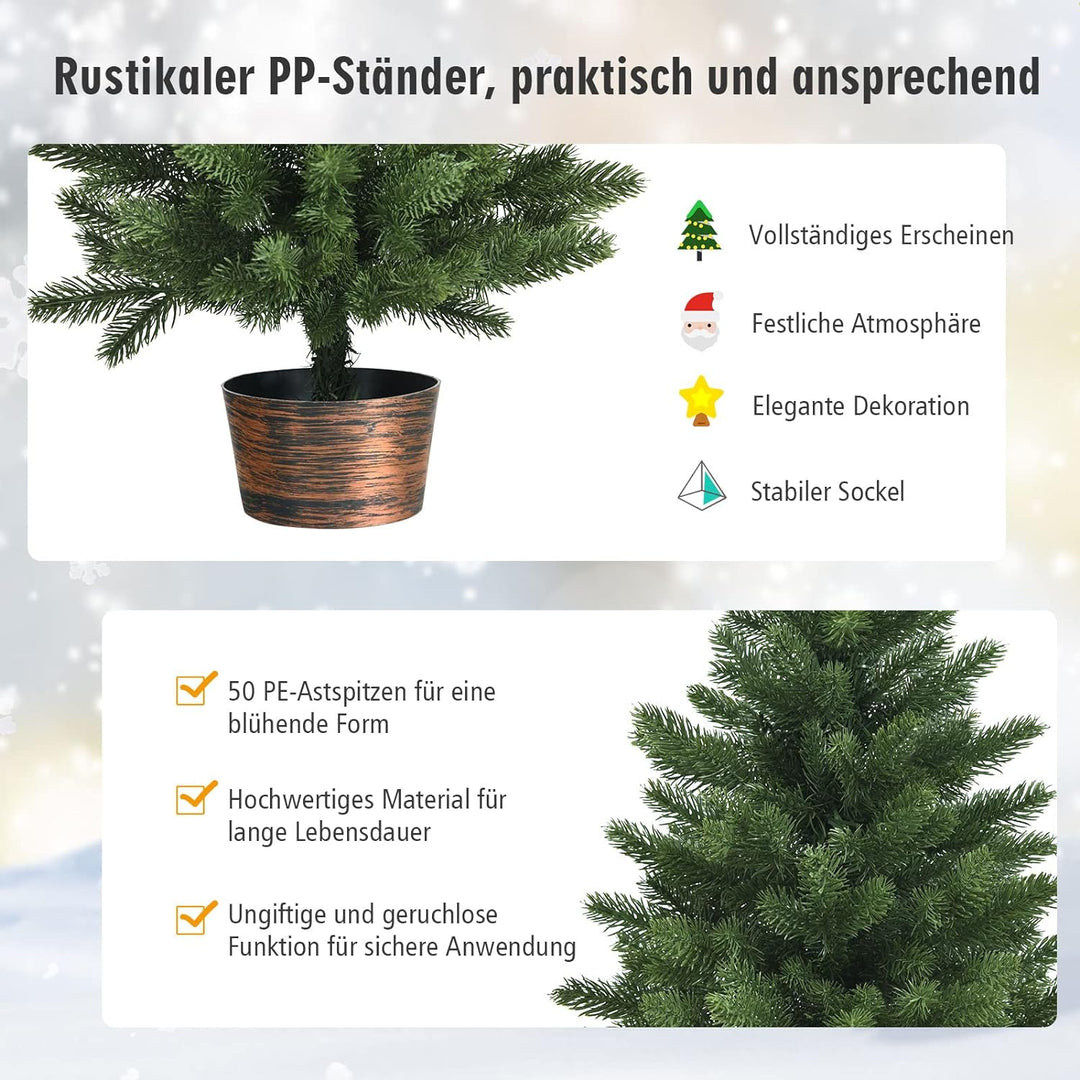 COSTWAY 60cm Kleiner Weihnachtsbaum, Mini Weihnachtsbaum mit 50 Zweigen und Sockel, künstlicher Tisc
