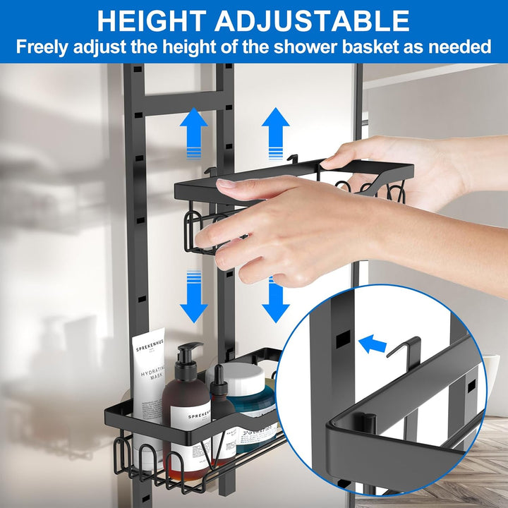 UUlioyer Duschablage zum Hängen, Duschregal ohne Bohren für Glastür, Shampoo Duschgel Halterung für