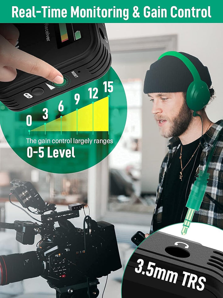 SYNCO G2 A1 2,4GHz Lavalier Mikrofon Wireless mit TFT Bildschirm, Ansteckmikrofon Kabellos bis zu 70