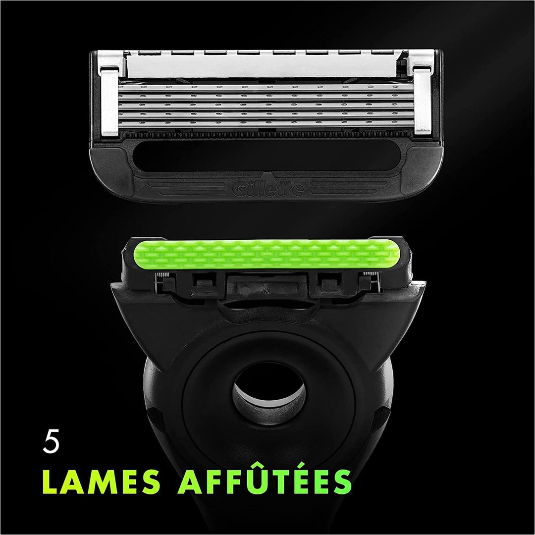 Gillette Gillette Labs mit Peelingstange, Herrenrasierer, 1 Griff, – 5 Ersatzklingen, mit Reiseetui,