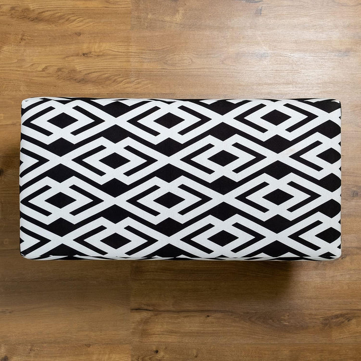 wohnfreuden Bank Zinnia 80 x 40 cm aus Teakholz und Stoff Bezug