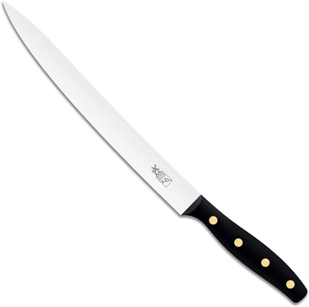 Windmühlenmesser Fleisch- und Filiermesser K6 in POM (rostfrei) Pom-kunststoff mit Messing-nieten, P
