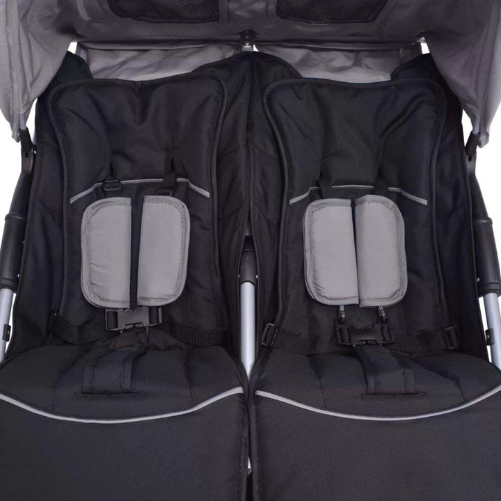 yorten Baby Zwillingswagen Klappbar mit Regenschutzhaube aus Stahl und Oxfordgewebe Rückenlehne Vers