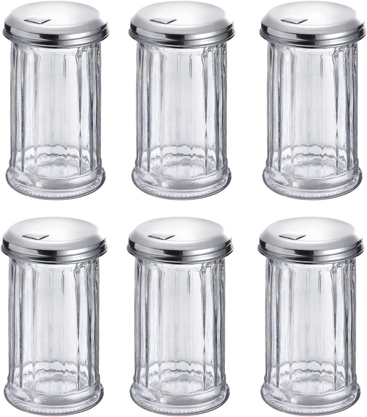 Westmark Zuckerstreuer, 6 Stück, Fassungsvermögen: je 300 ml, Glas/Rostfreier Edelstahl, New York, S