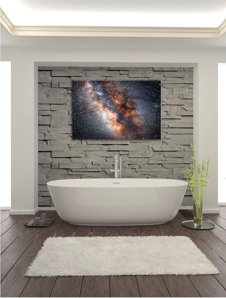 Pixxprint Zentrum der Milchstrasse Kunst Buntstift Effekt, Format: 100x70 auf Leinwand, 100x70