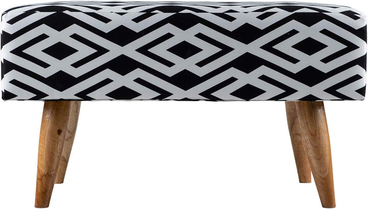 wohnfreuden Bank Zinnia 80 x 40 cm aus Teakholz und Stoff Bezug