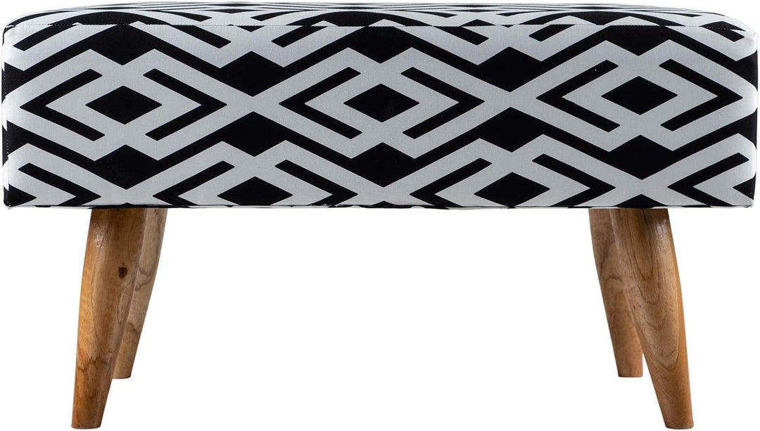 wohnfreuden Bank Zinnia 80 x 40 cm aus Teakholz und Stoff Bezug