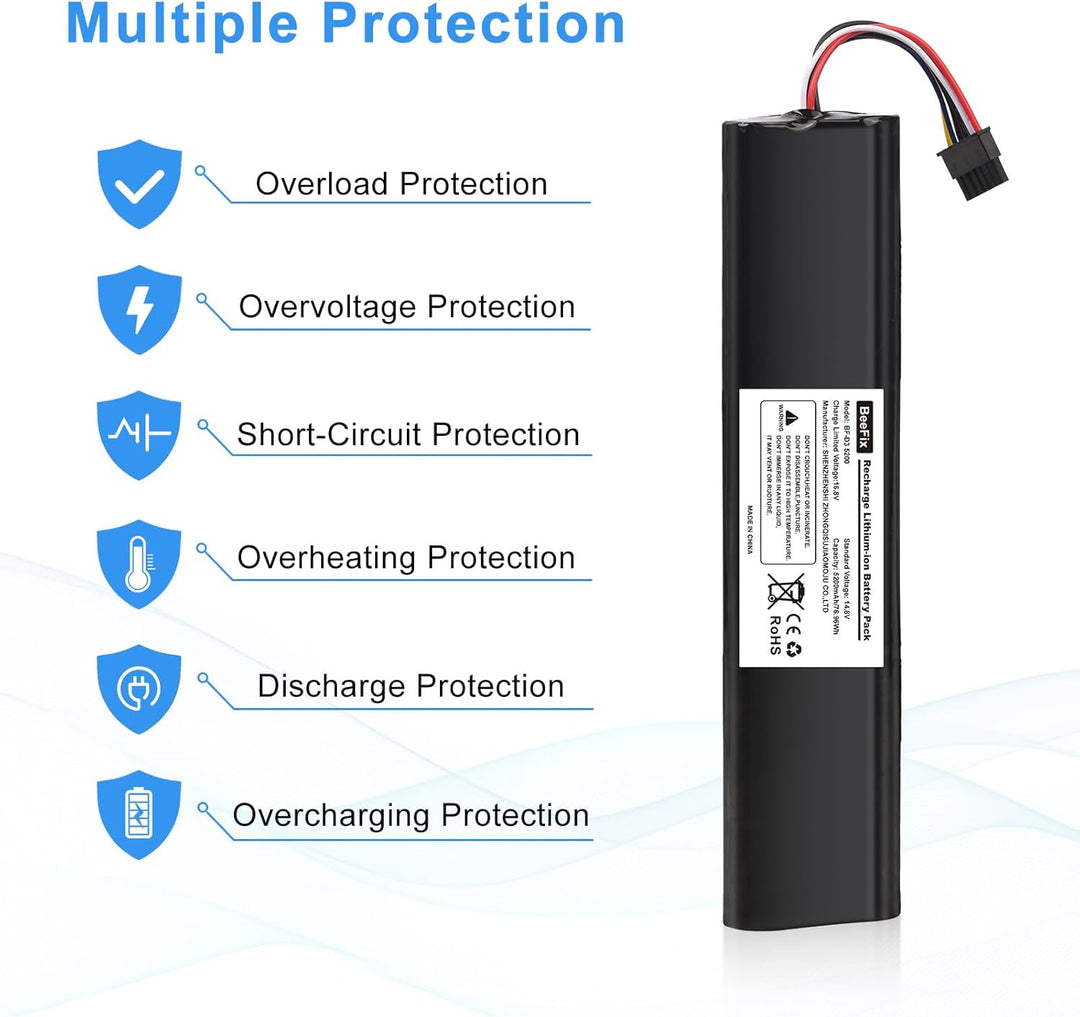 5200mAh Ersatzakku für die Neato Robotics Saugroboter Connected D3, D5, D7 Hohe Kapazität Staubsauge