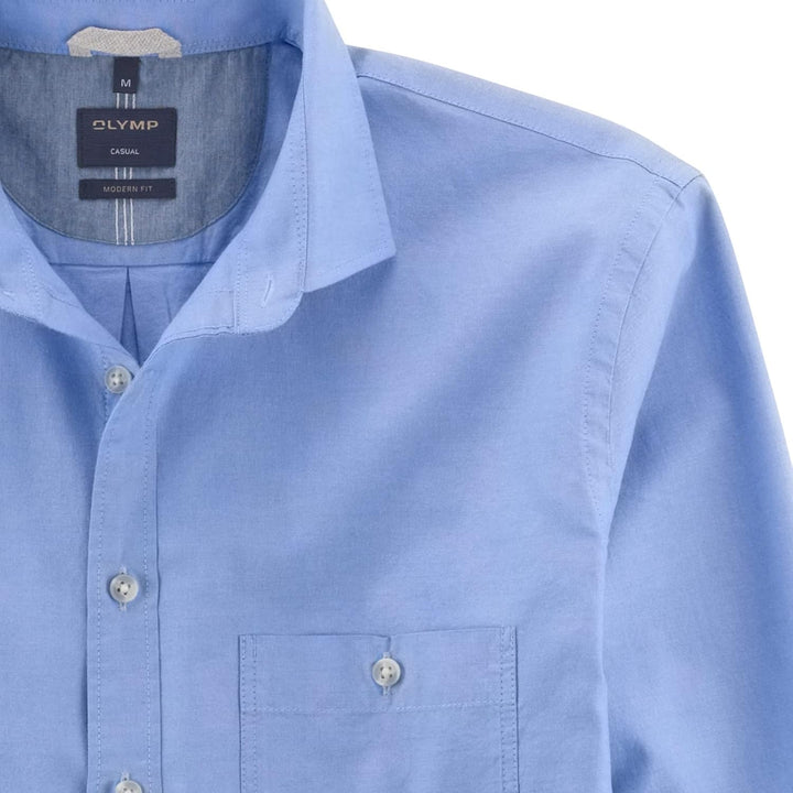 OLYMP Herren Freizeithemd Langarm Casual,Oxfort,modern fit,Kent-Kragen S Bleu 11, S Bleu 11