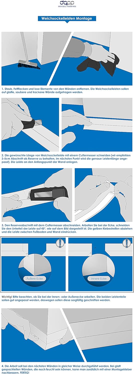 DQ-PP WEICHSOCKELLEISTE | 20m | dunkelbraun | 32x23mm | PVC | selbstklebend | Knickwinkel Fussleiste