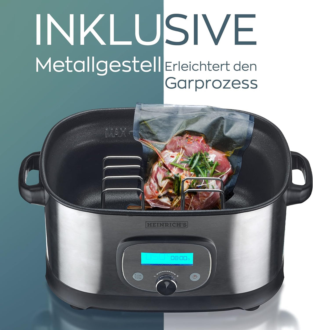 HEINRICHS Sous-Vide Garer für schonendes, gesundes und exaktes Garen der Speisen durch elektronische