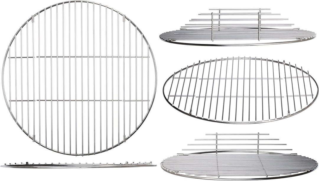 Grillrost Edelstahl Rostauflage klappbar Rostfrei von Brandsseller Rund Ø 54,5 cm für Weber 57 cm ge