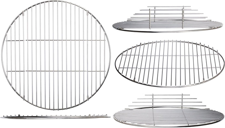 Grillrost Edelstahl Rostauflage klappbar Rostfrei von Brandsseller Rund Ø 54,5 cm für Weber 57 cm ge