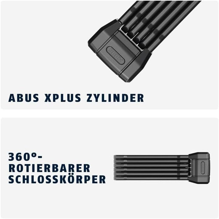 ABUS Faltschloss Bordo 6200K 90 SH - Flexibles Fahrradschloss mit Halterung - Schlosskörper lässt Si