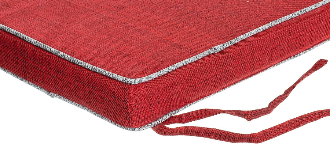 Brandsseller Outdoor Garten Sitzkissen Auflagen Kissen mit Paspel - Leinenoptik Uni - Schmutz- und W