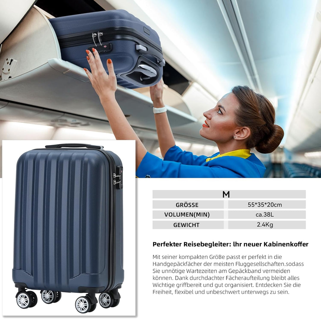 BEIBYE TSA-Schloss 2080 Hangepäck Zwillingsrollen neu Reisekoffer Koffer Trolley Hartschale Set-XL-L